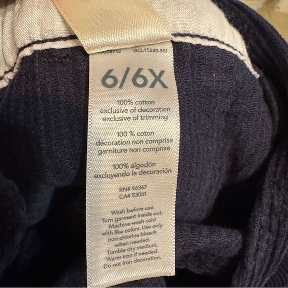 Oshkosh Girl's Size 6 Blue Navy Corduroy Overall Dress Snap Front - Picture 7 of 7